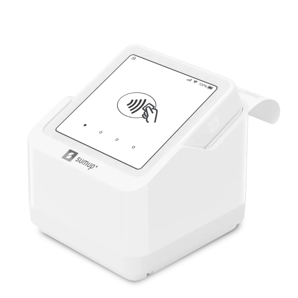 Solo terminal sitting on its printer station